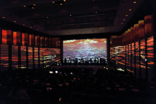 Three-dimensional visual space created by CG projection
