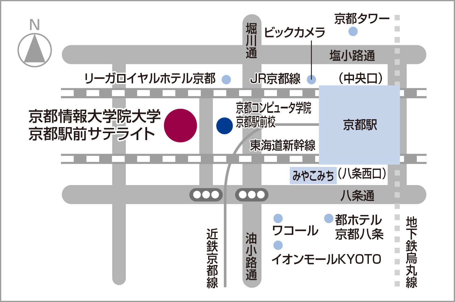 Bản đồ Cơ sở phía trước nhà ga Kyoto